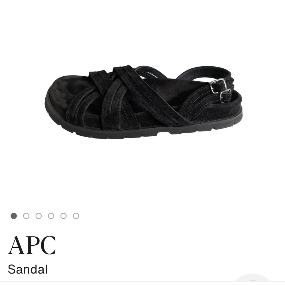 A.P.C. Rue Madame Paris Elena Sandal Black Suede Strappy Size 39 Portugal
